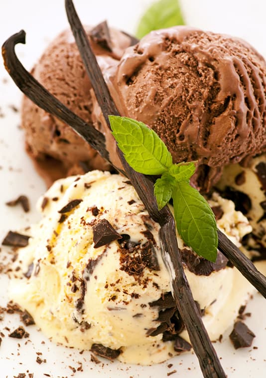 Schoko und Vanilleeis